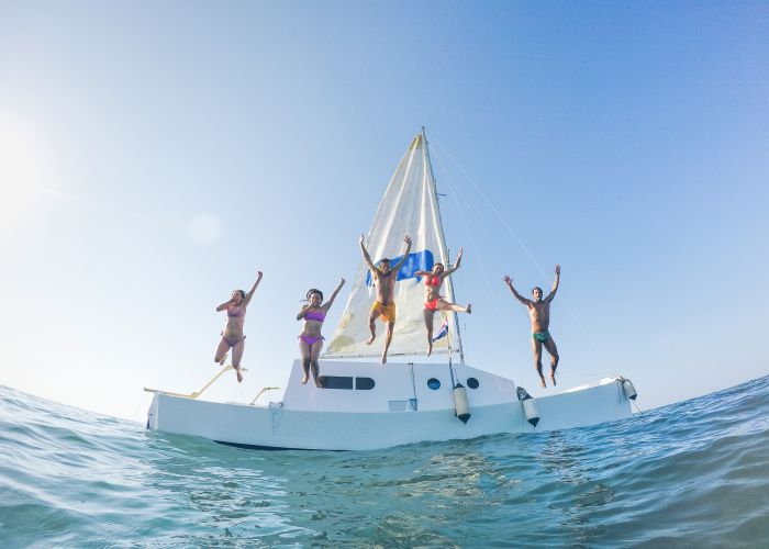 catamaran sailing in greece