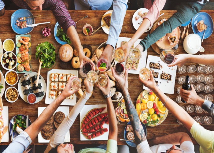 friends eating