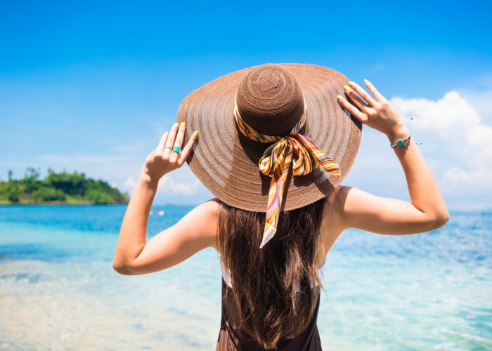 straw hat in greece