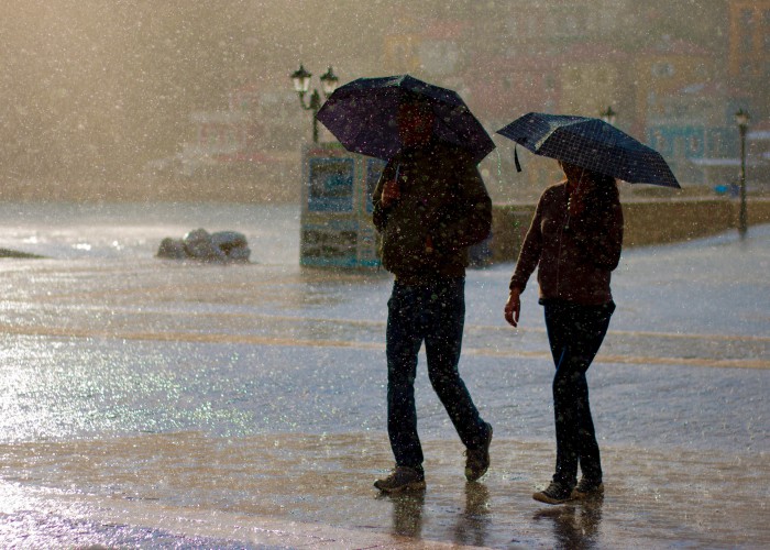 rainy greece