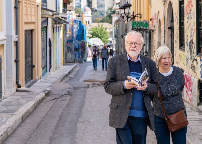 Athens in January couple in athens