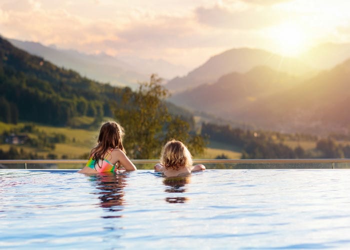 family in italian alps