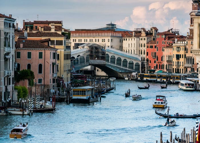 venice canal gondolas