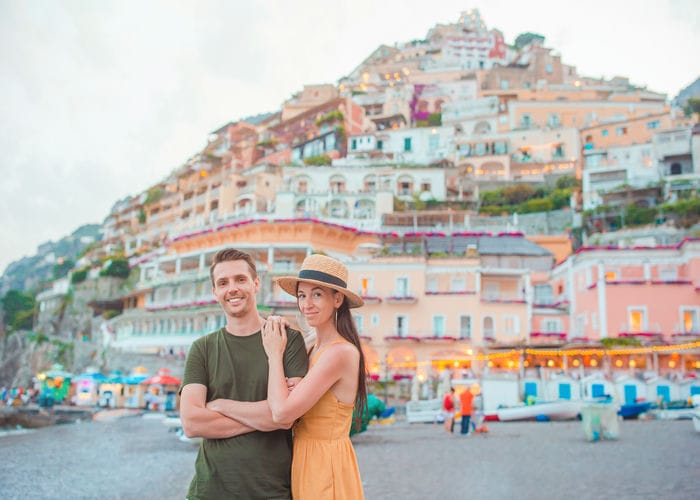 couple on amalfi coast TravnikovStudio shutterstock