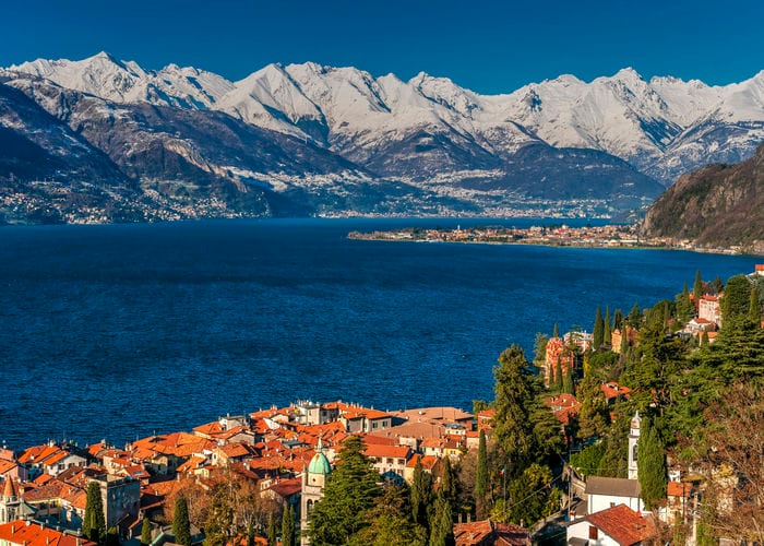 Lake como in winter