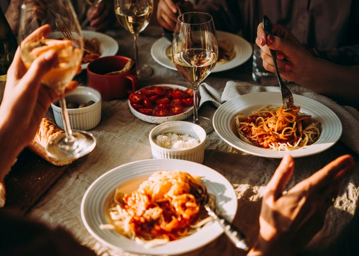 italian food with friends