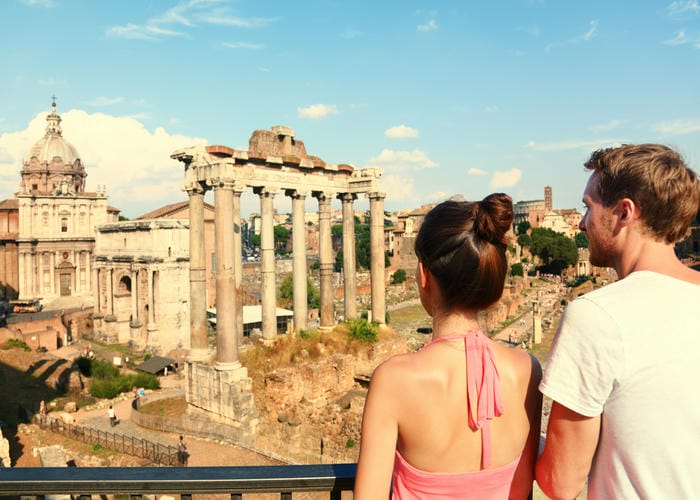 couple in roman forum