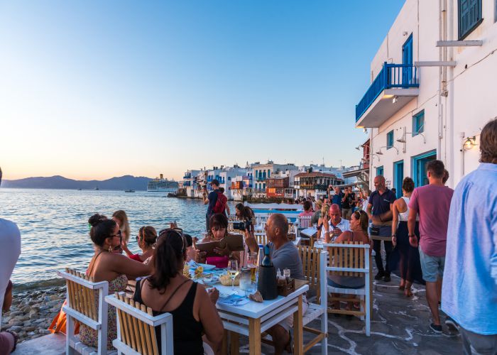 Mykonos eating Stavrarg shutterstock