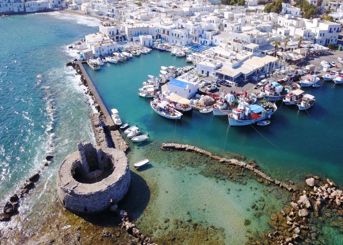 naoussa from above paros Aerial motion shutterstock
